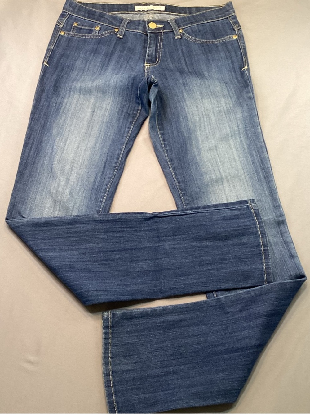 Flying Monkey Juniors Size 7 Made in USA Blue Denim God Loves You Tag EUC